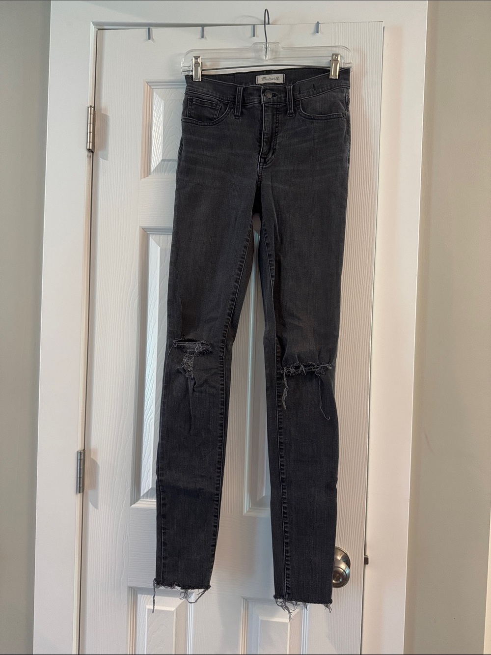 Madewell Black Distressed Skinny Jeans